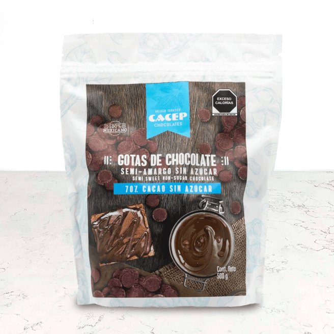 DILMUN Gotas de chocolate sin azúcar semi-amargo 70% cacao 500g CACEP