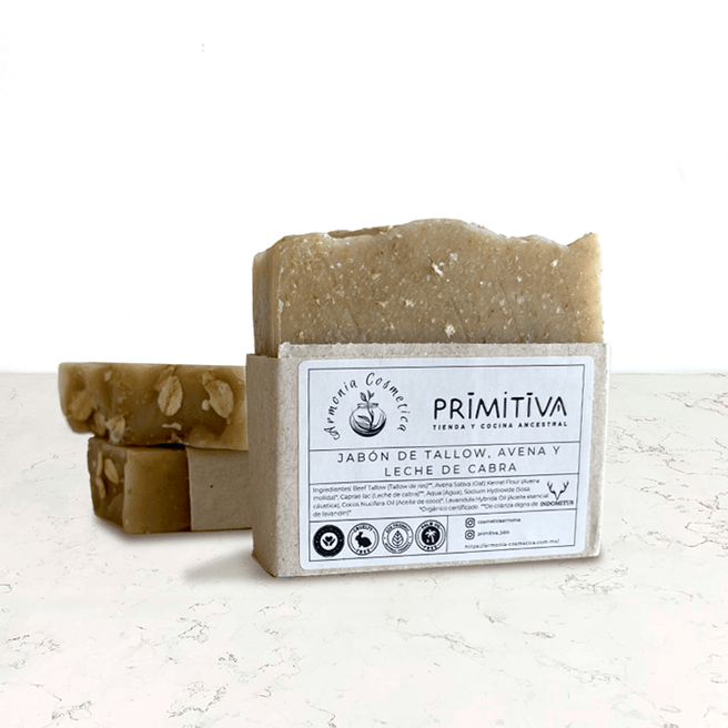DILMUN Jabón de tallow, avena y leche de cabra 70g Primitiva