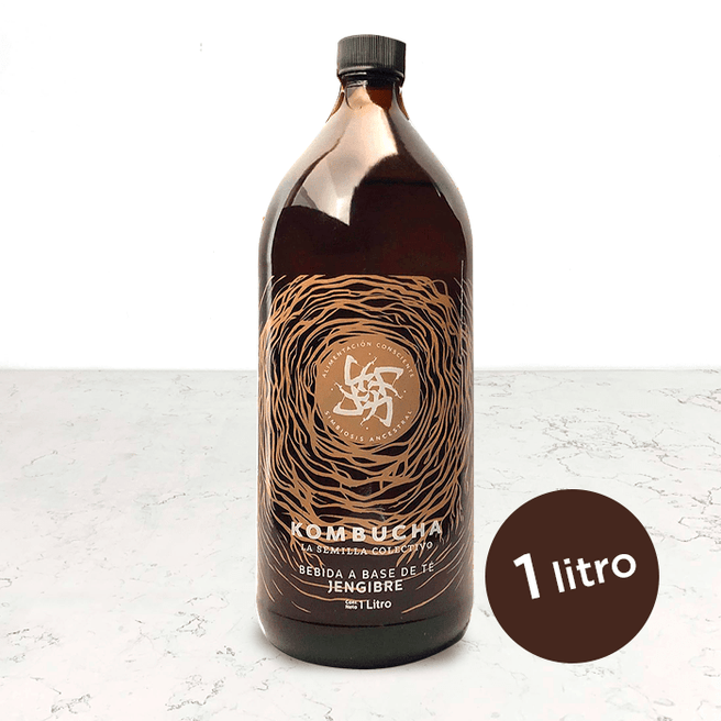 DILMUN Kombucha orgánica jengibre 1 litro La Semilla Colectivo