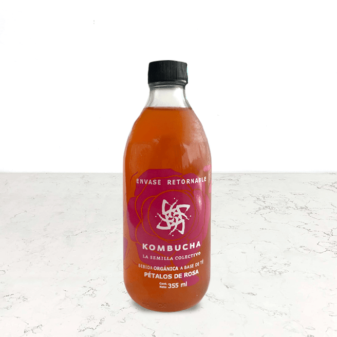DILMUN Kombucha orgánica pétalos de rosa 355ml La Semilla Colectivo