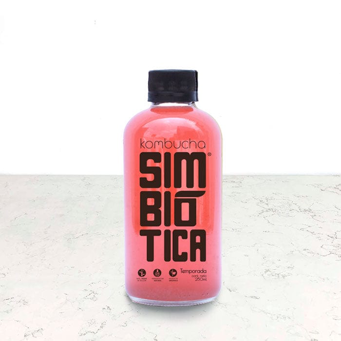 DILMUN Kombucha Simbiótica sabor  Fresa Limón de 250mL certificada orgánica