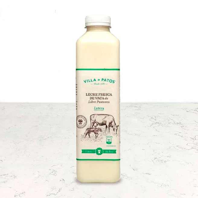DILMUN Leche fresca entera de vaca de libre pastoreo 1lt Villa de Patos