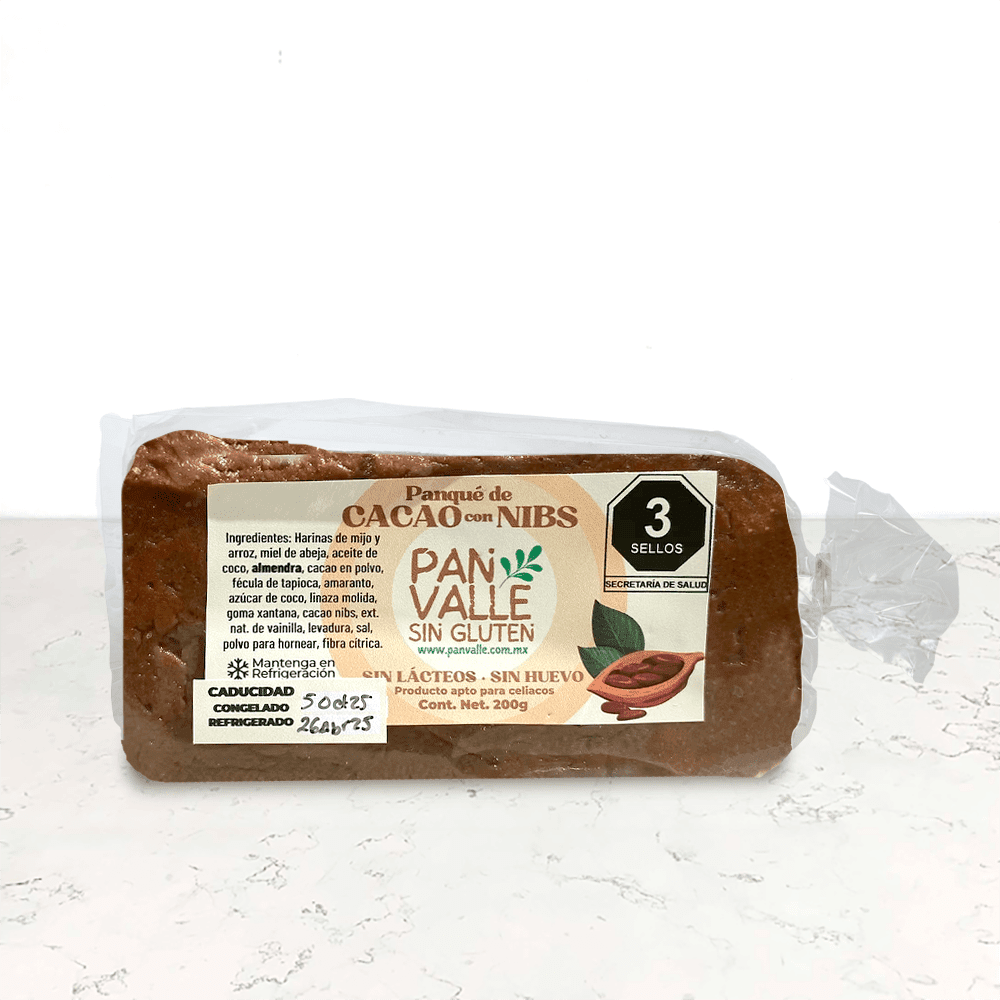 DILMUN Panqué sin gluten cacao con nibs 200g Pan Valle