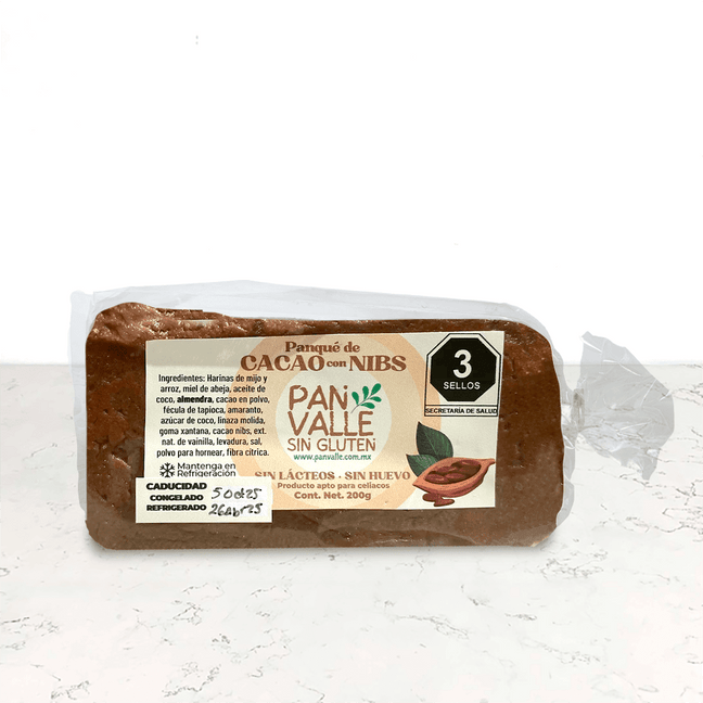 DILMUN Panqué sin gluten cacao con nibs 200g Pan Valle