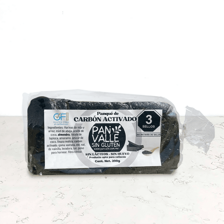 DILMUN Panqué sin gluten carbón activado 200g Pan Valle