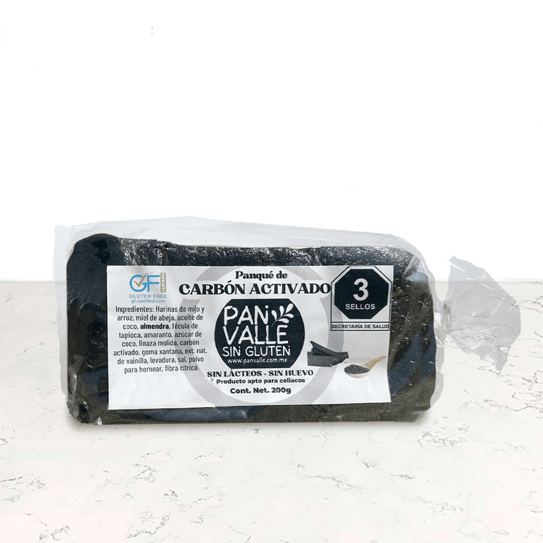 DILMUN Panqué sin gluten carbón activado 200g Pan Valle