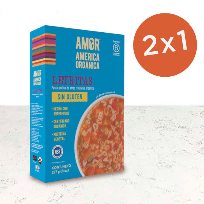 DILMUN Pasta de arroz y quinoa letritas orgánica sin gluten 227g América Orgánica importada