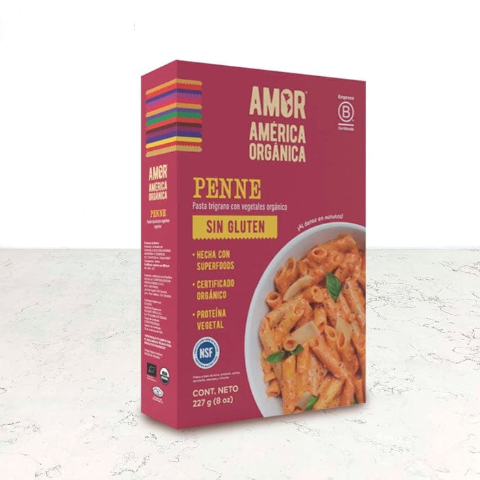 DILMUN Pasta sin gluten tipo penne trigrano orgánica 227g América Orgánica importada