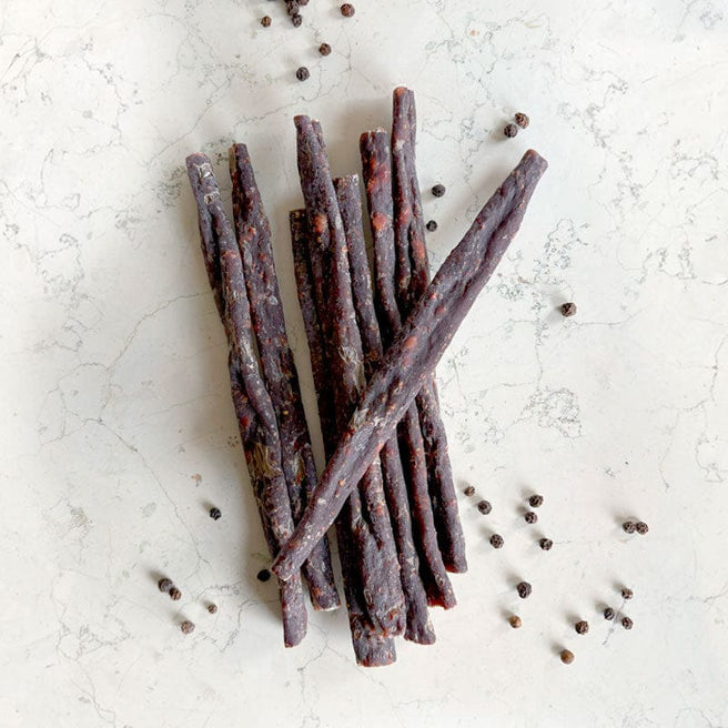 DILMUN Salchicha seca (beef jerky) de res de pastoreo 180g Rancho Risueño
