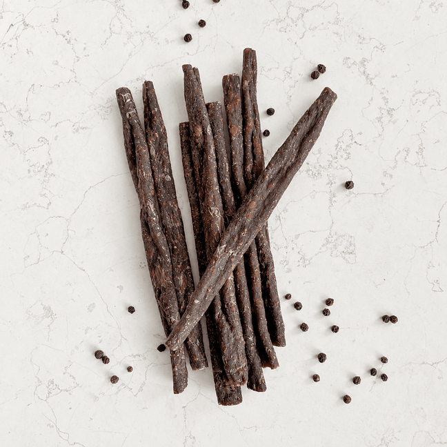 DILMUN Salchicha seca (beef jerky) de res de pastoreo megadiverso 180g Rancho Risueño