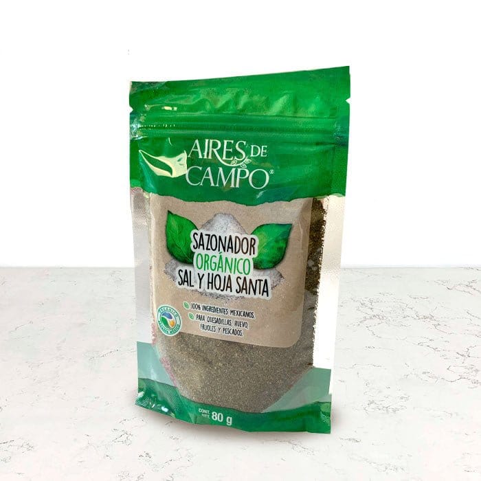 DILMUN Sazonador orgánico sal con hoja santa 80g Aires de Campo