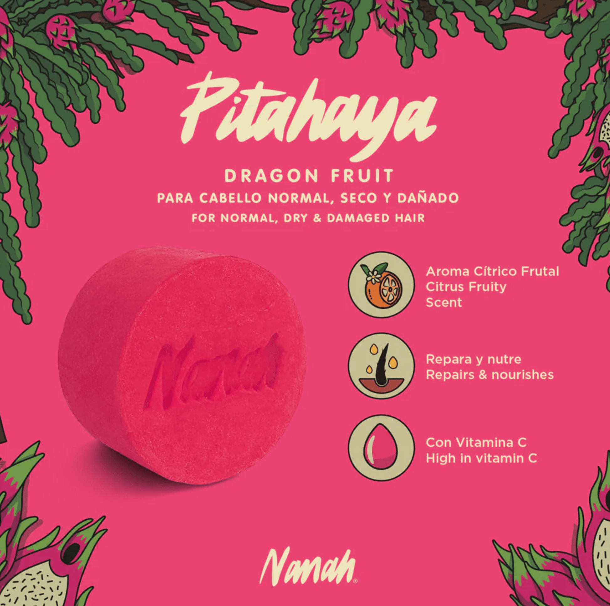 DILMUN Shampoo sólido de pitahaya 100g Nanah