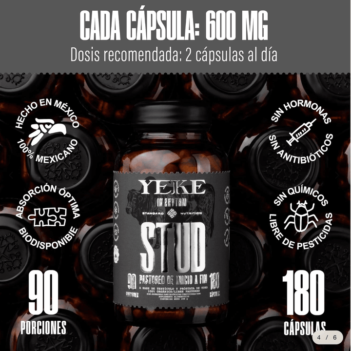 DILMUN Suplemento STUD para hombres | vísceras de res 180 cápsulas YEKE