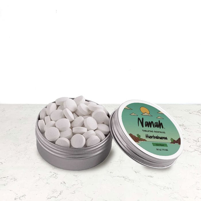DILMUN Tabletas dentales sin flúor sabor Hierbabuena 30g Nanah