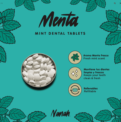 DILMUN Tabletas dentales sin flúor sabor menta 30g Nanah