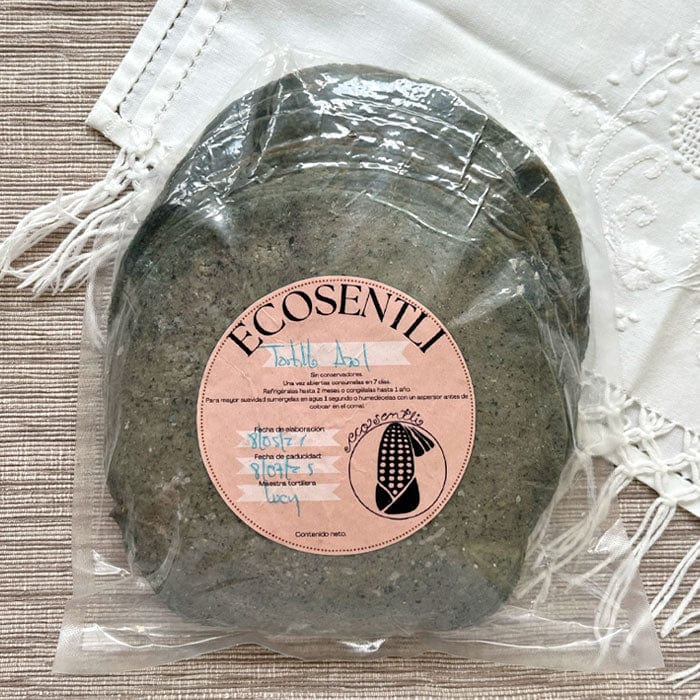 DILMUN Tortillas de maíz azul hechas a mano 12 piezas Ecosentli