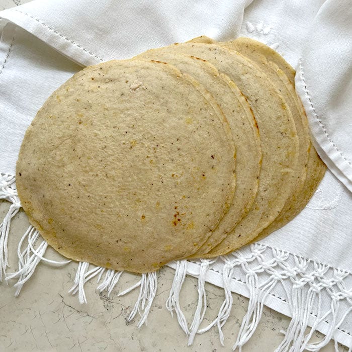DILMUN Tortillas de maíz blanco hechas a mano 500g (aprox. 14 pzas) El Jabaleón