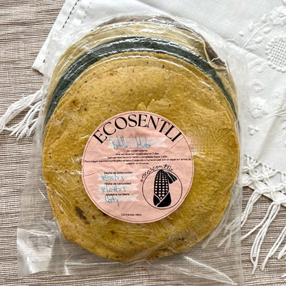 DILMUN Tortillas de maíz de colores hechas a mano 12 piezas Ecosentli
