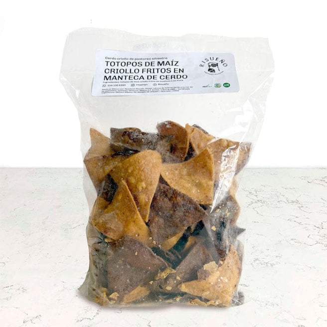 DILMUN Totopos de maíz criollo 300g Rancho Risueño