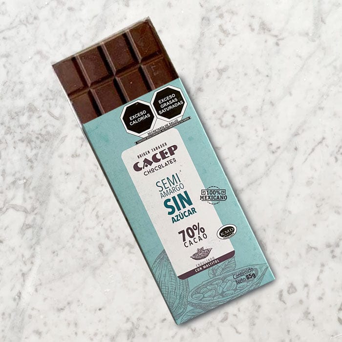 DILMUN Chocolate SIN AZÚCAR semi amargo 70% cacao 100g CACEP
