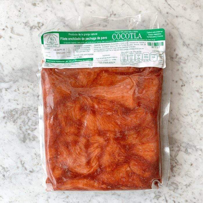 DILMUN Filete de pechuga de pavo orgánico enchilado 500 g Granja Cocotla