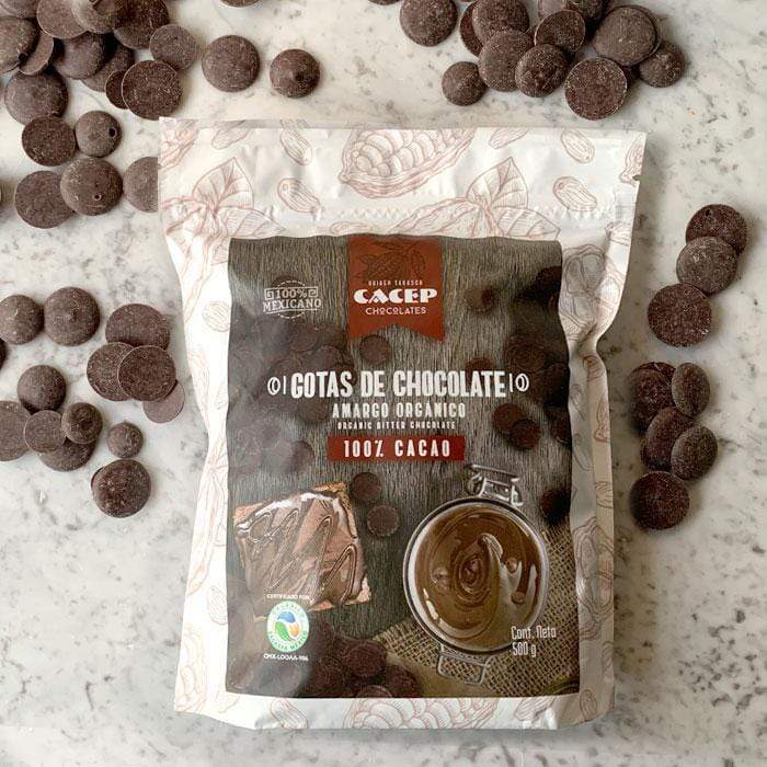 DILMUN Gotas de chocolate amargo orgánico 100% cacao 500 g CACEP