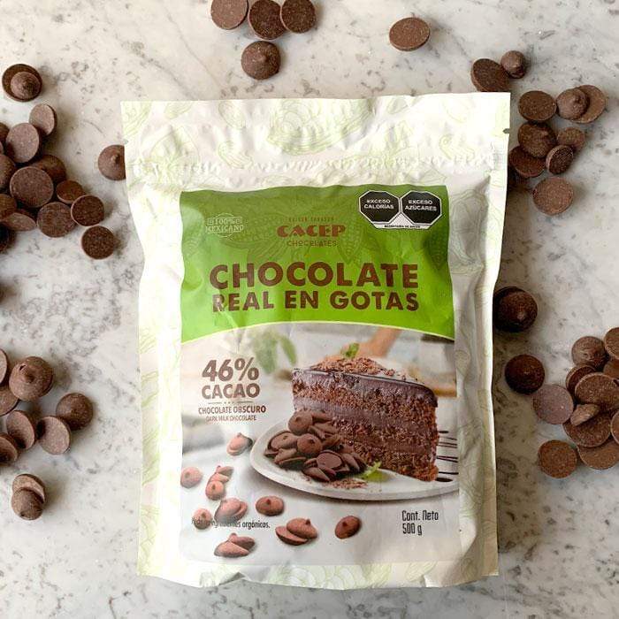 DILMUN Gotas de chocolate obscuro 46% con leche 500 g CACEP