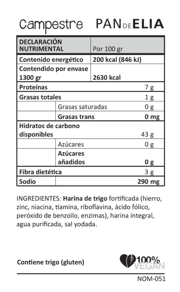 DILMUN Hogaza de pan campestre de masa madre rebanado 1kg Pan de Elia