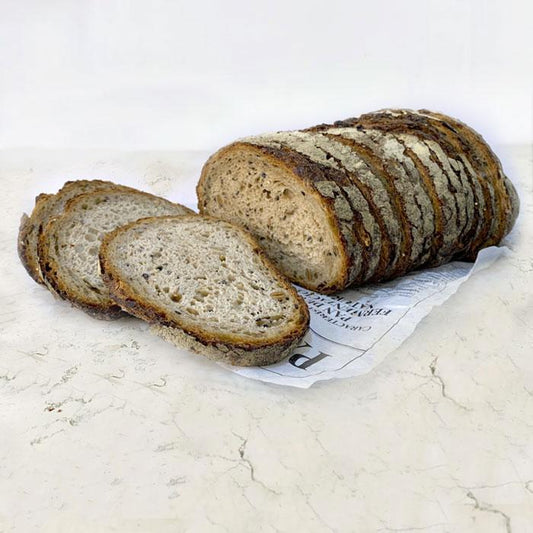 DILMUN Hogaza de pan de cinco semillas de masa madre rebanado 1 kg Pan de Elia