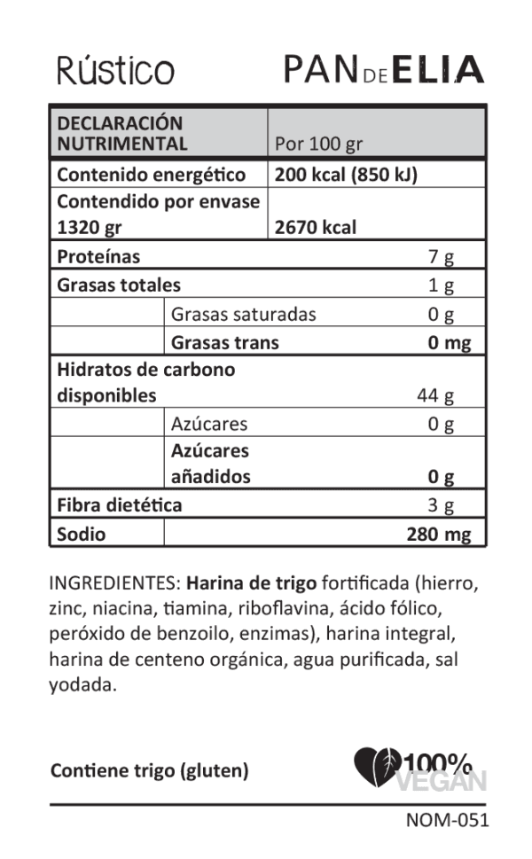 DILMUN Pan de molde campestre de masa madre 1kg Pan de Elia