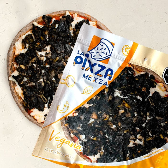 Pixza Ray invividual de huitlacoche y flor de calabaza VEGANA – DILMUN