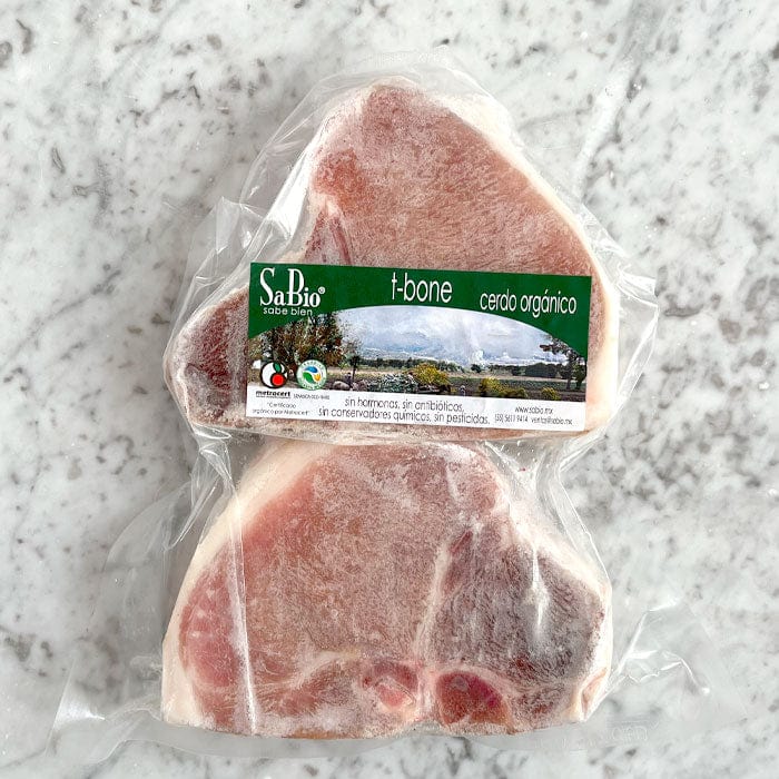 DILMUN T-bone de cerdo orgánico de libre pastoreo 2 piezas (aprox 500g) SaBio