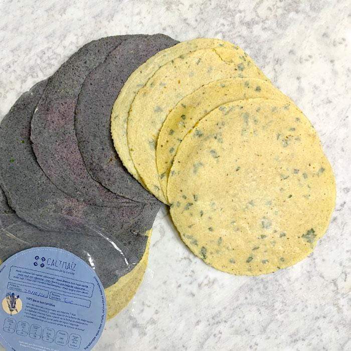 DILMUN Tortilla mixta de sabor, hechas a mano 12 piezas Cal y Maíz